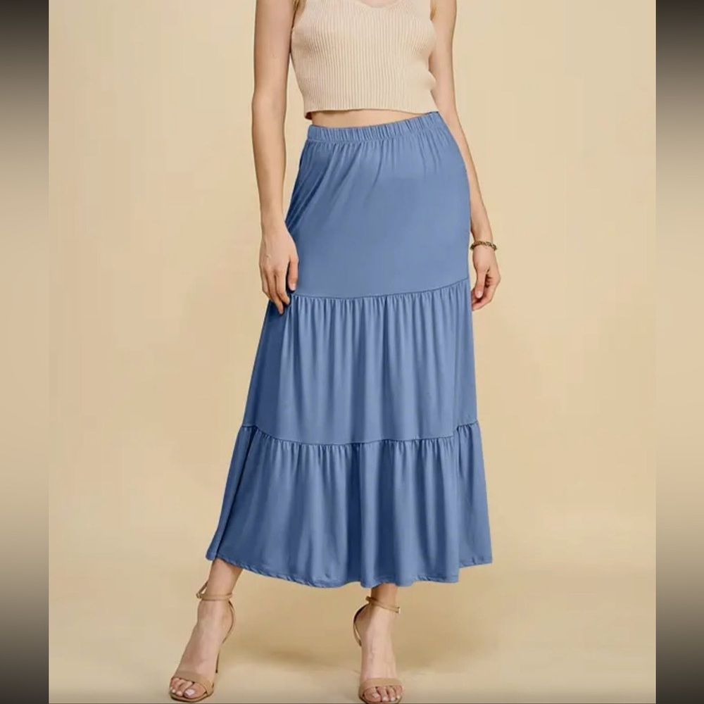 ShopEvelynne Sky Blue Maxi Skirt